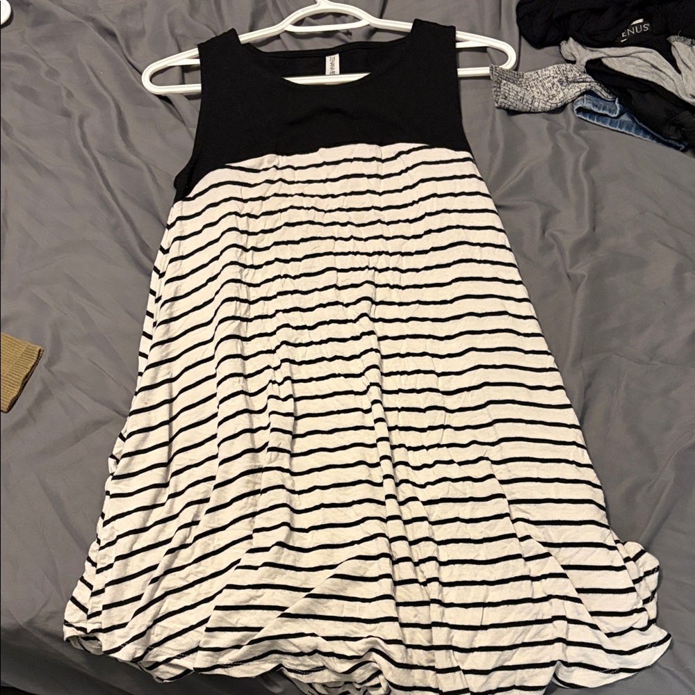 Black and White Striped Dress